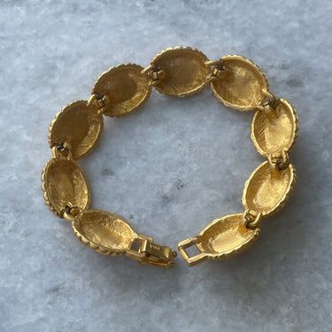 1980s Brushed Gold Black and Yellow Bracelet Bloomers and Frocks